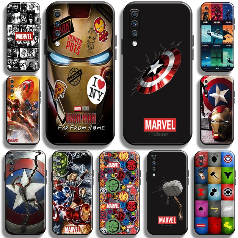 

Marvel Avengers Iron Man for Samsung Galaxy A70 Phone Case Back full Protection Soft funda Liquid Silicon Carcasa TPU Coque
