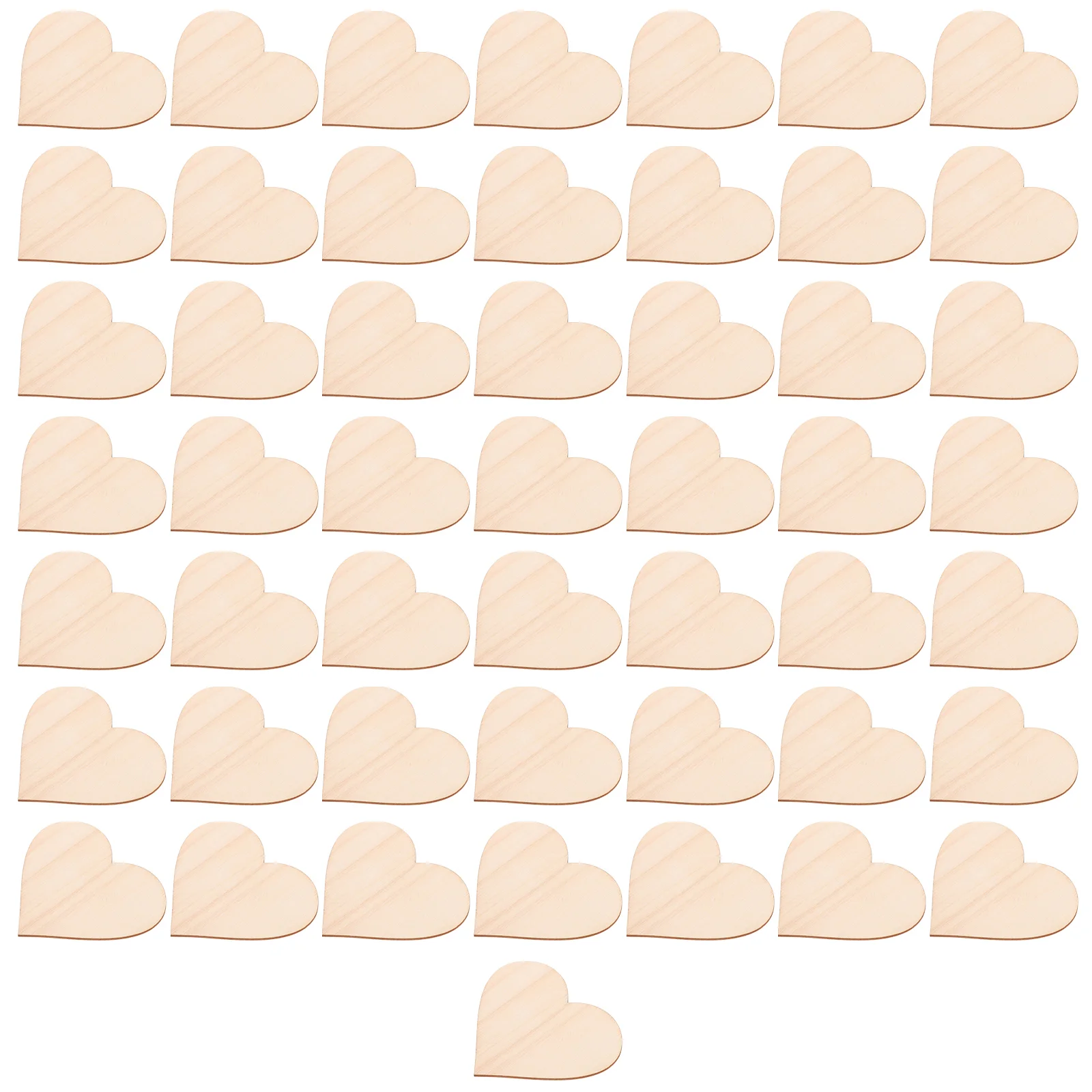 

50pcs Simple DIY Accessories Heart Shaped Wood Chips Graffiti Wooden Slices