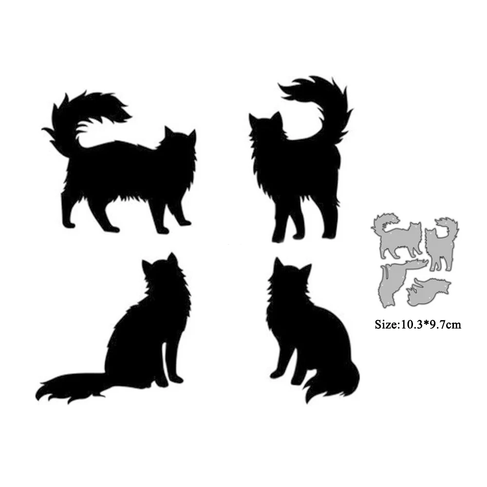 

Metal Cutting Die Cut Dies Animal Cats Template for Paper Craft Diy for Card Making Crane Embossing Folders stencils