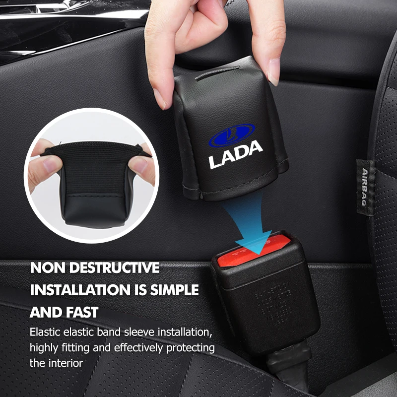 Фото Для автомобиля Lada, пряжка ремня безопасности, защитный чехол, заглушка ремня безопасности, зажим, чехол Vesta Granta Vesta Niva 4X4 Largus Vaz Samara 2110 №5