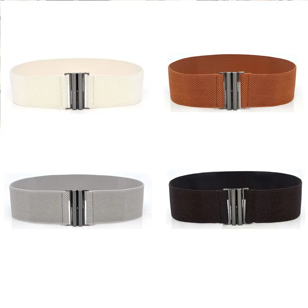 

Women Corset Stretch Solid Color Waistband Metal Buckle Belt Decoration Belts Wide Belts
