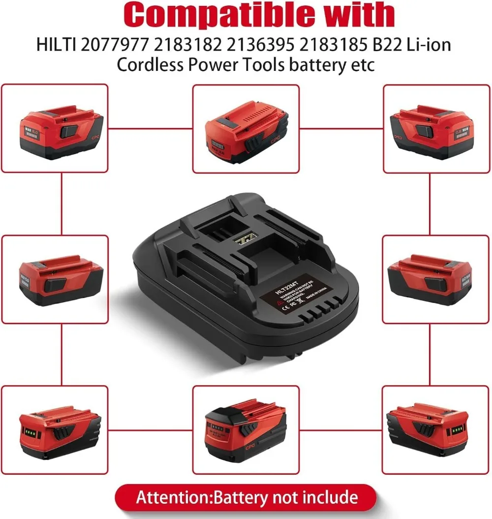 Адаптер аккумулятора для Hilti на инструменты Makita 18 В преобразователь 22 B22