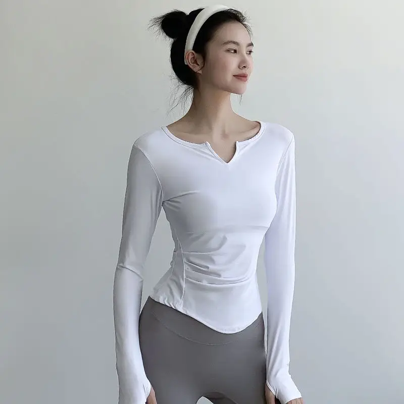 

2022 New White Black Sports Tops Gym Women Fitness T Shirt Woman Long Sleeve Quick-dry Yoga Top Womens Gym Tops Sport Wear E238