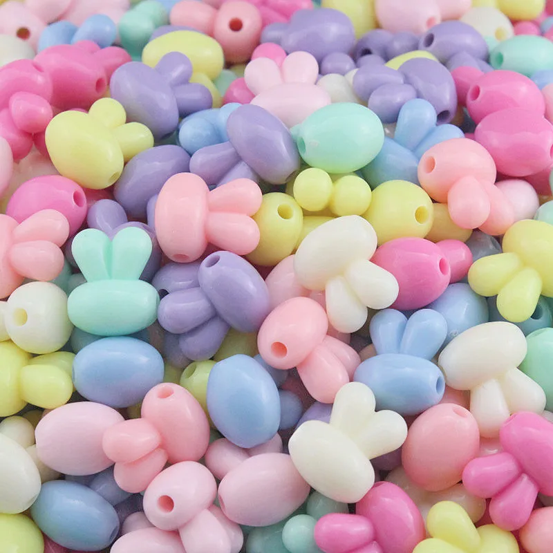 

25-75Pcs Lovely Rabbit Acrylic Beads 12.5X15MM Bracelet Fittings Cute Spacer Necklace Making Accssories DIY Jewelry Departments