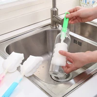 long handle sponge scrubber cleaning utensils kitchen accessories thermos glass cup washing tools detachable water bottle brush