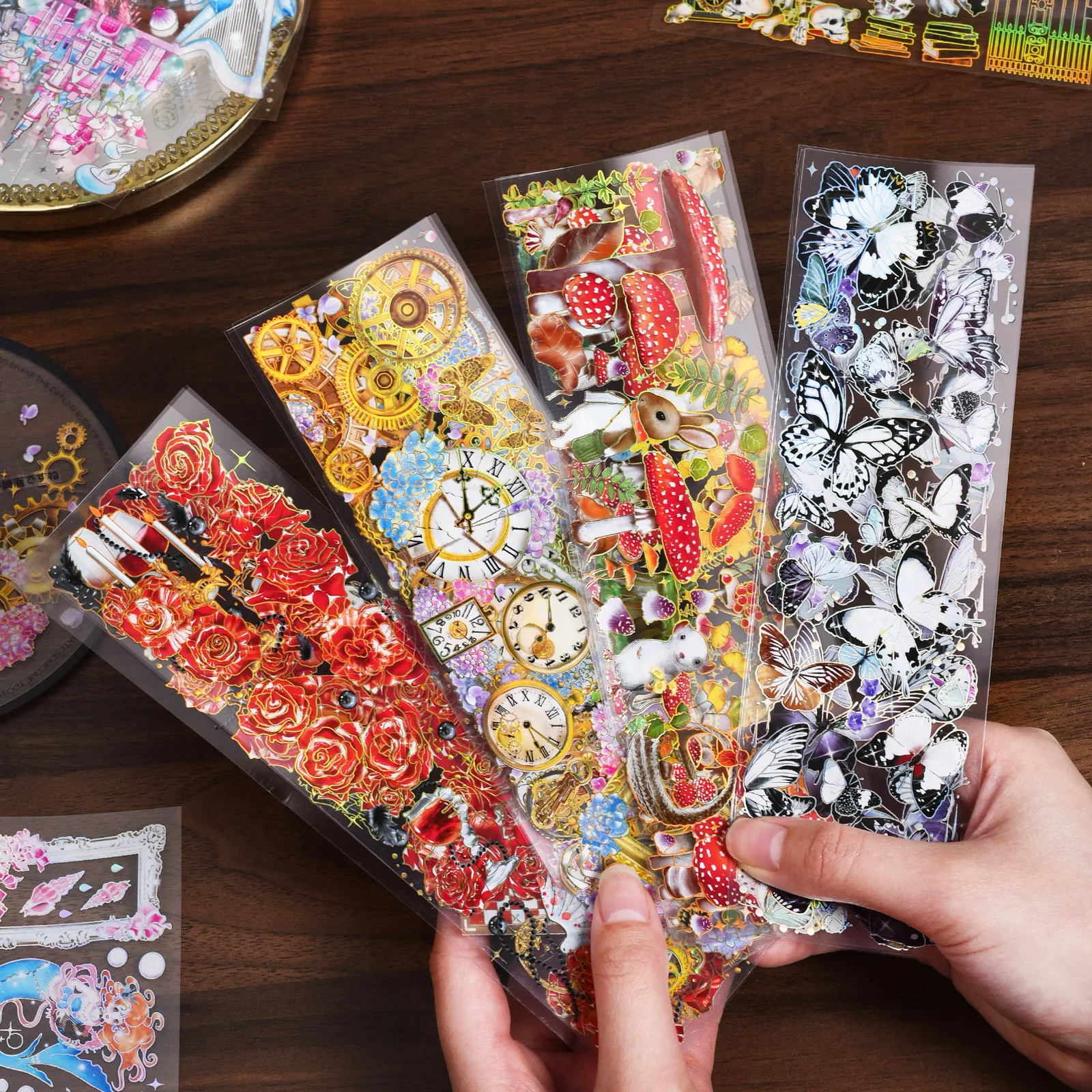 

4 Packs Total 12 Sheets High Quality PVC Masking Tape The Wonderland Of Dreams Cool Fantastic Shining Sticker Tape 230mm*70mm