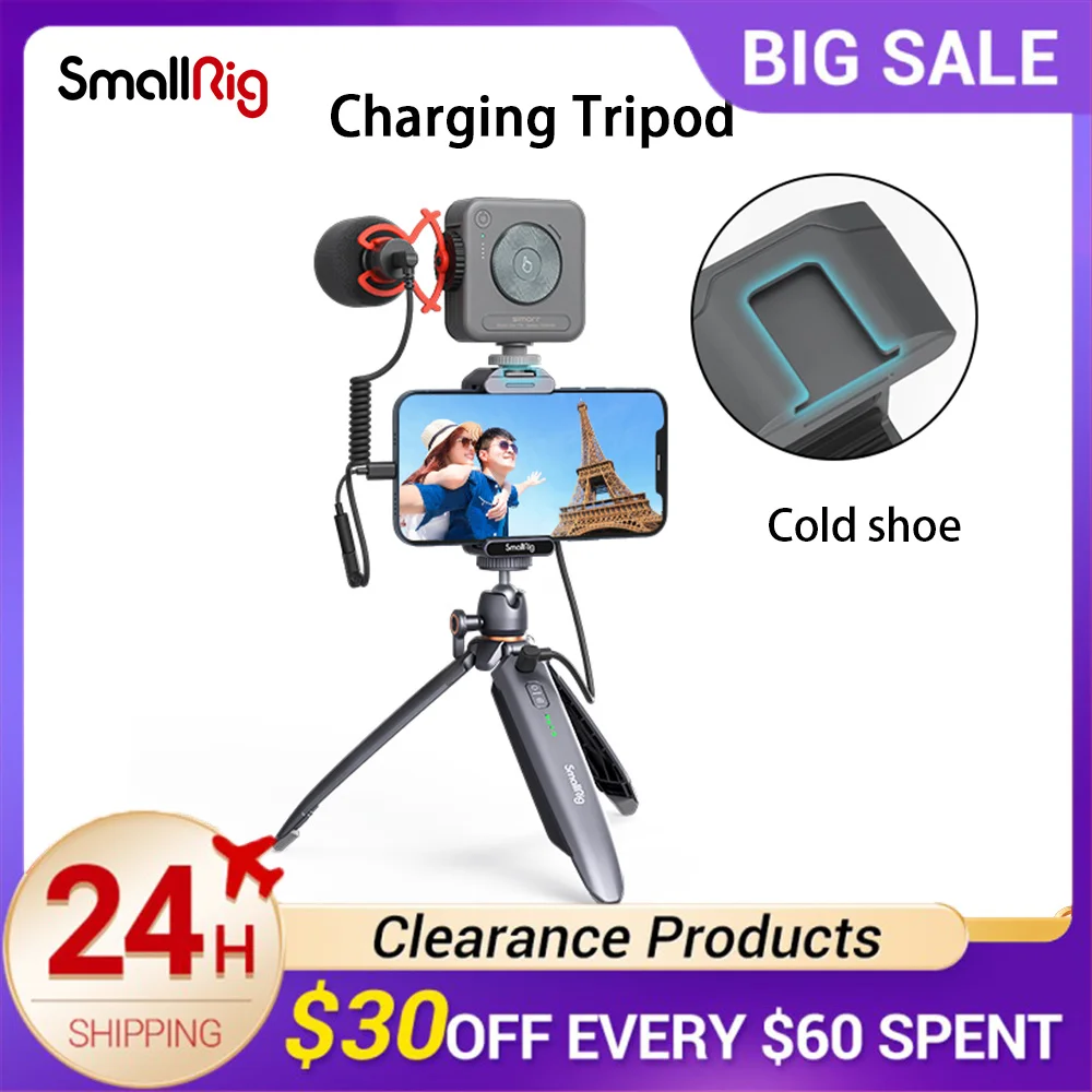 

SmallRig Universal Wireless Control Phone Charging Tripod Handle Grip For Iphone 13 Pro/Pro Max Built-in lithium battery 3108