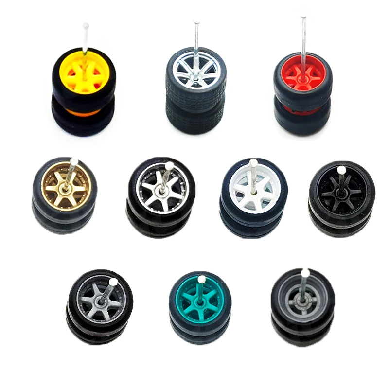 

1/64 Wheels and Tires 1 Set(4pcs) ABS Rubber for Model Car Basic Modified Parts Collection Vehicle Toy Hotwheels Tomica Mini GT