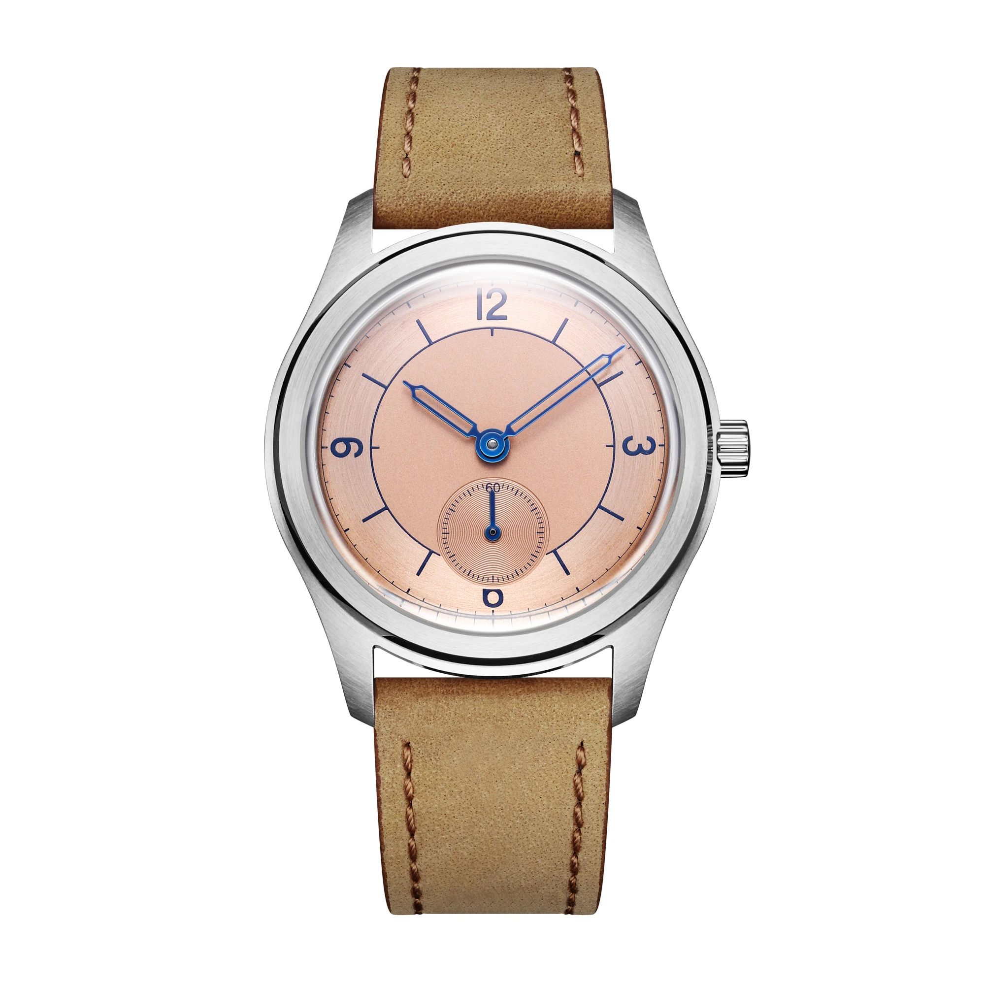 Часы мужские механические с кожаным ремешком 38 мм водостойкие