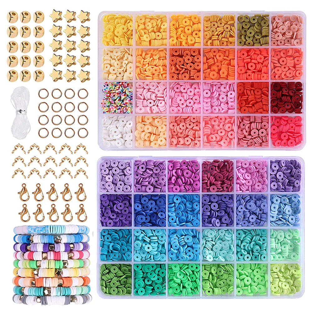 Colored Clay Beading Kit Things Make Bracelets Polymer Craft Beads Making Beaded