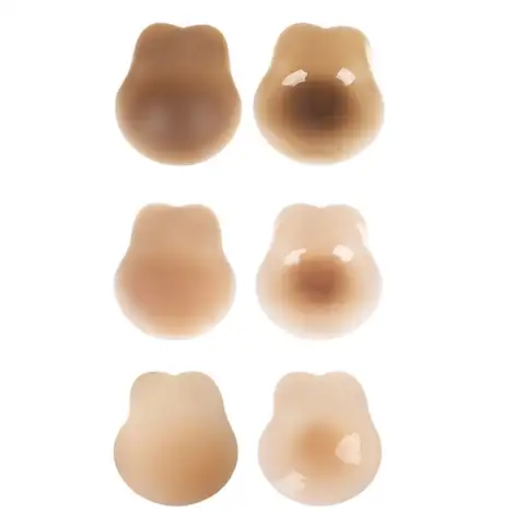 Women Rabbit Ears Breast Lift Sticky Nipple Covers Adhesive Strapless Backless Bras Reusable Ultra-Thin Silicone Pasties