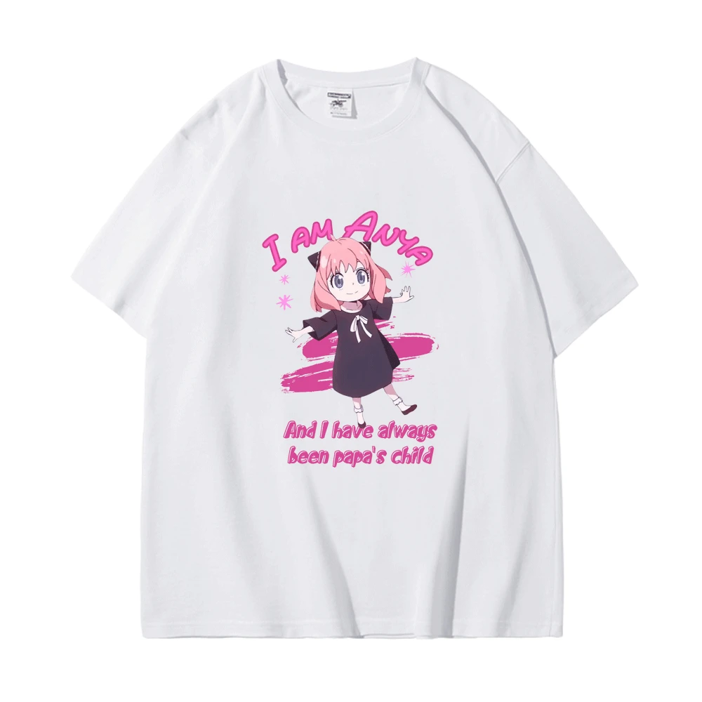

I Am Anya and I Have Always Been Papa's Child T Shirt Spy X Family Charecter Anime Print T-shirt Short Sleeve for Men Women Tops