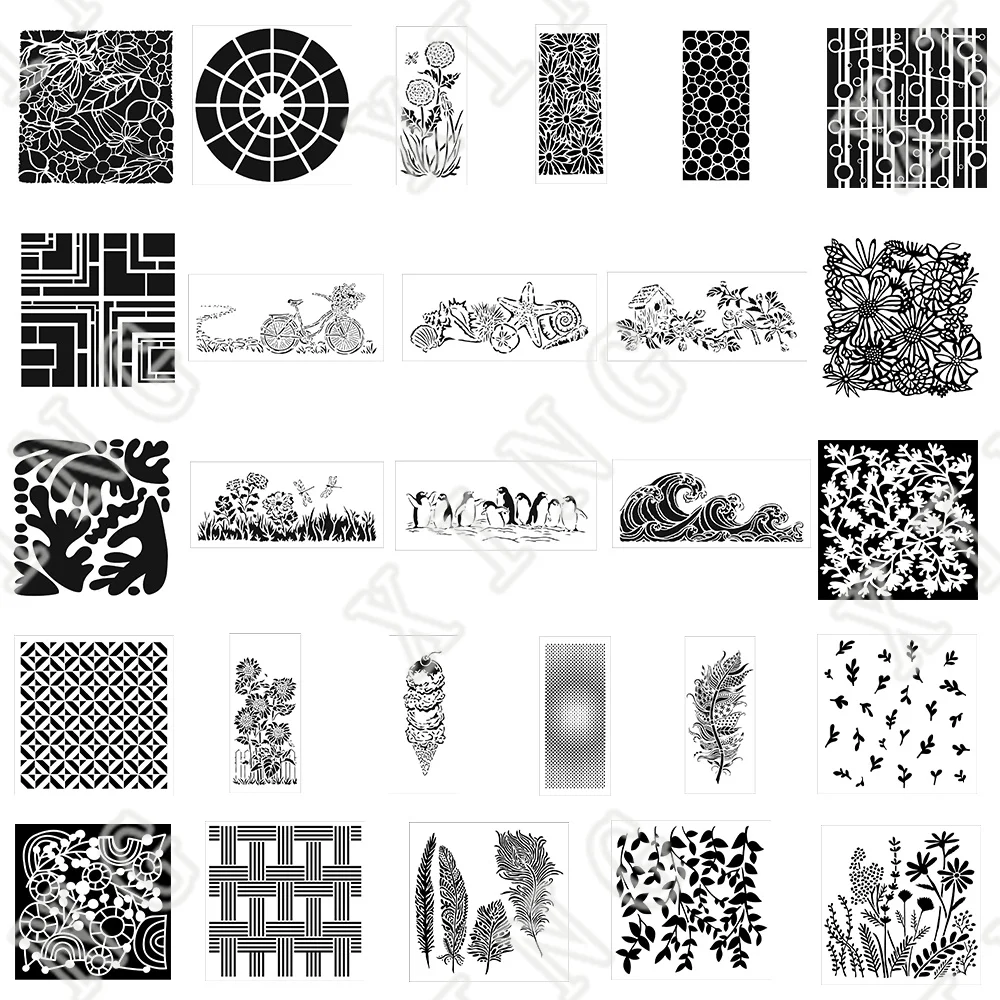 

2022 New Paper Craft Mold Diy Bicycle Conch Penguins Birdhouse Viney Flowers Music Plumes Meadow Framed Garden Slimline Stencils