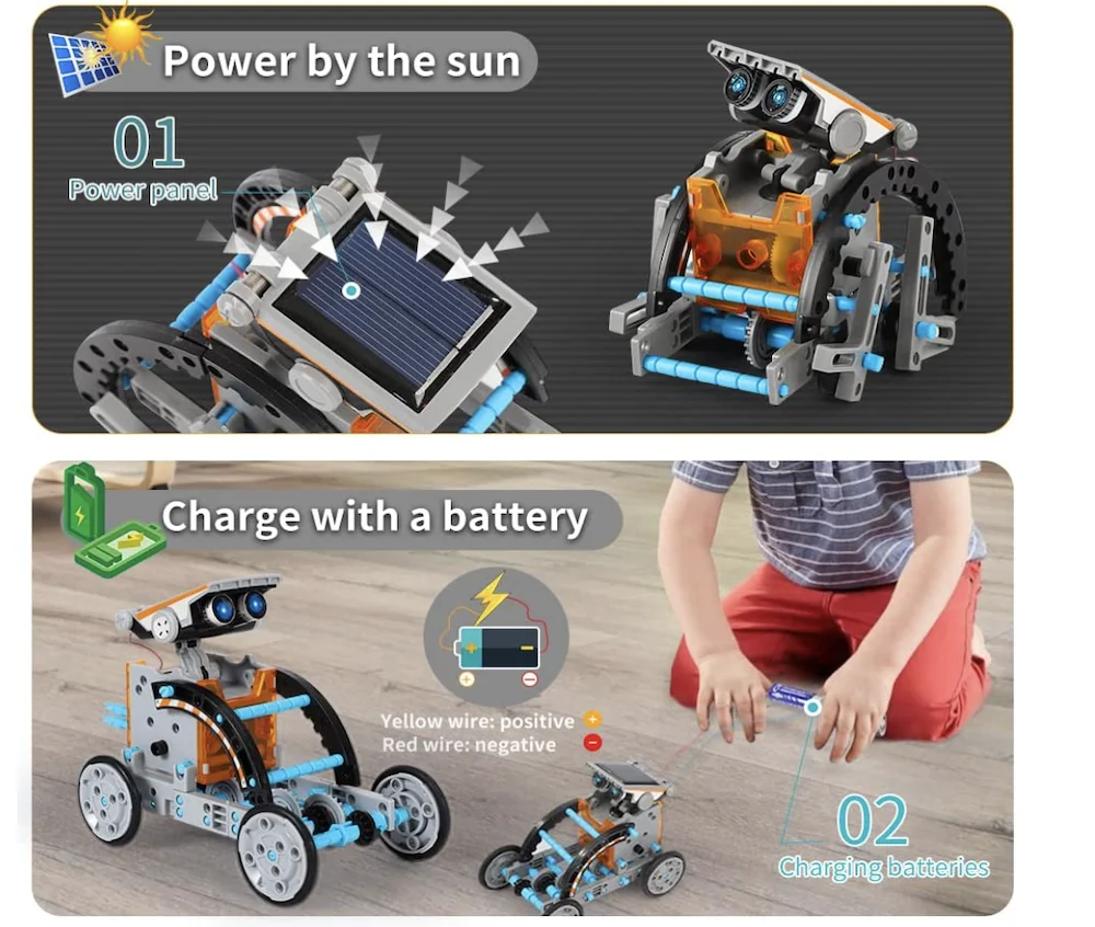 12-in-1 STEM Solar Robot Kit Toys Gifts for Kids 8 9 10 11 12 13 Years Old, Educational Building Science Experiment Set images - 6