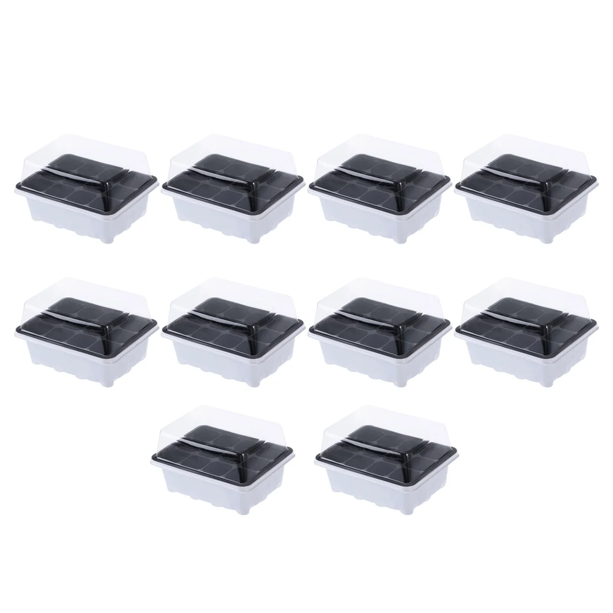 

10 Pack Veggie Trays Propagator Box Germination Kit Tray Gardening Starter Tray