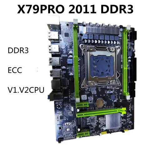 Комплект материнской платы X79 PRO LGA2011 X79, комплект для Intel XEON E5 2650 V2, поддержка DDR3 RECC, без ECC памяти M.2, NVME, USB3.0, SATA