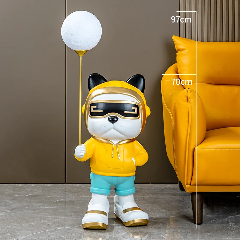 

Creative,Home Decor,With Lamp,Figure,Tech Dog Statue,Living Room Decoration,Resin Crafts,Fashion Sculpture,Animal Figurine,Gift