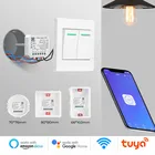 Умный Wi-Fi выключатель Tuya, беспроводной переключатель с таймером и голосовым управлением, для умного дома AlexaGoogle Home Яндекс. Alice, 16 А, Модуль Автоматизации сделай сам