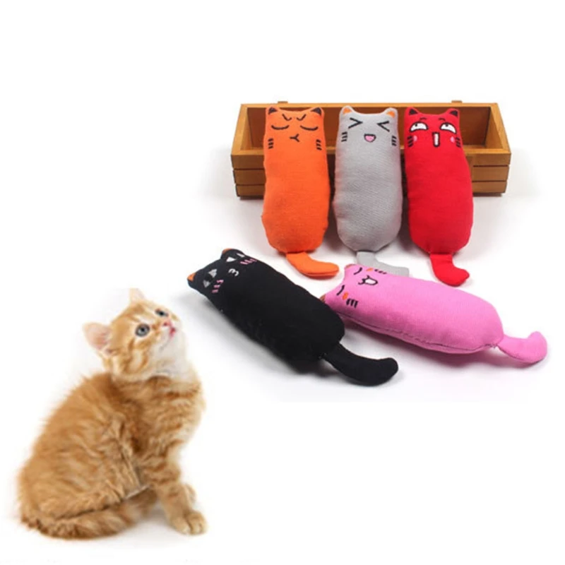 

5 Pieces Catnip Filled Cat Toy Interactive Plush Toys for Indoor Cats Kitten Stuffed Chew Toy Great Gift Bright Colors