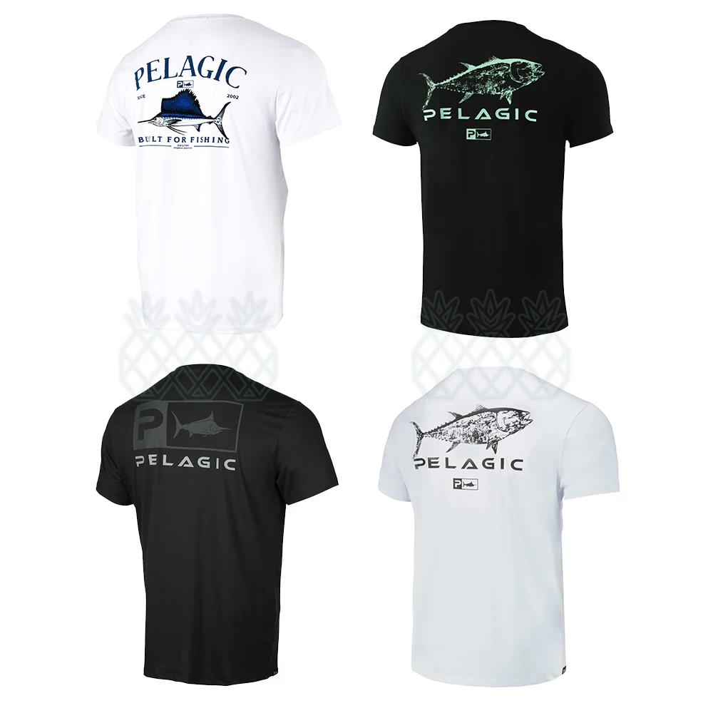 

PELAGIC Fishing Shirts Short-sleeve Men Clothes Performance UPF50 Sun Protection Shirt Breathable Outdoor Sport Fishing Clothing