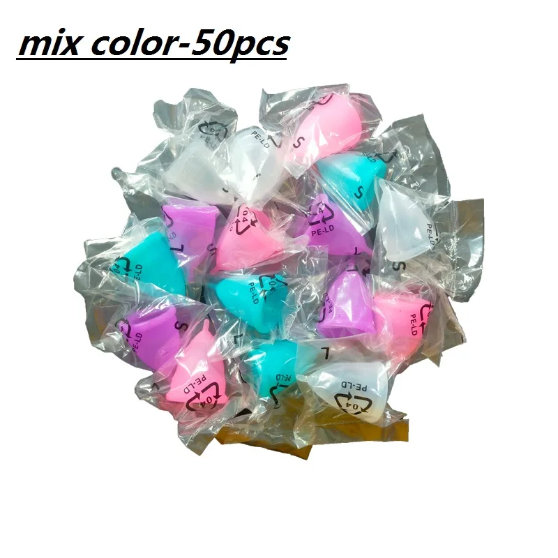 50pcs Wholesale Menstrual Cup Medical Grade Silicone for Women Mestrual Collector Reusable Lady vagina Period Disc - купить по