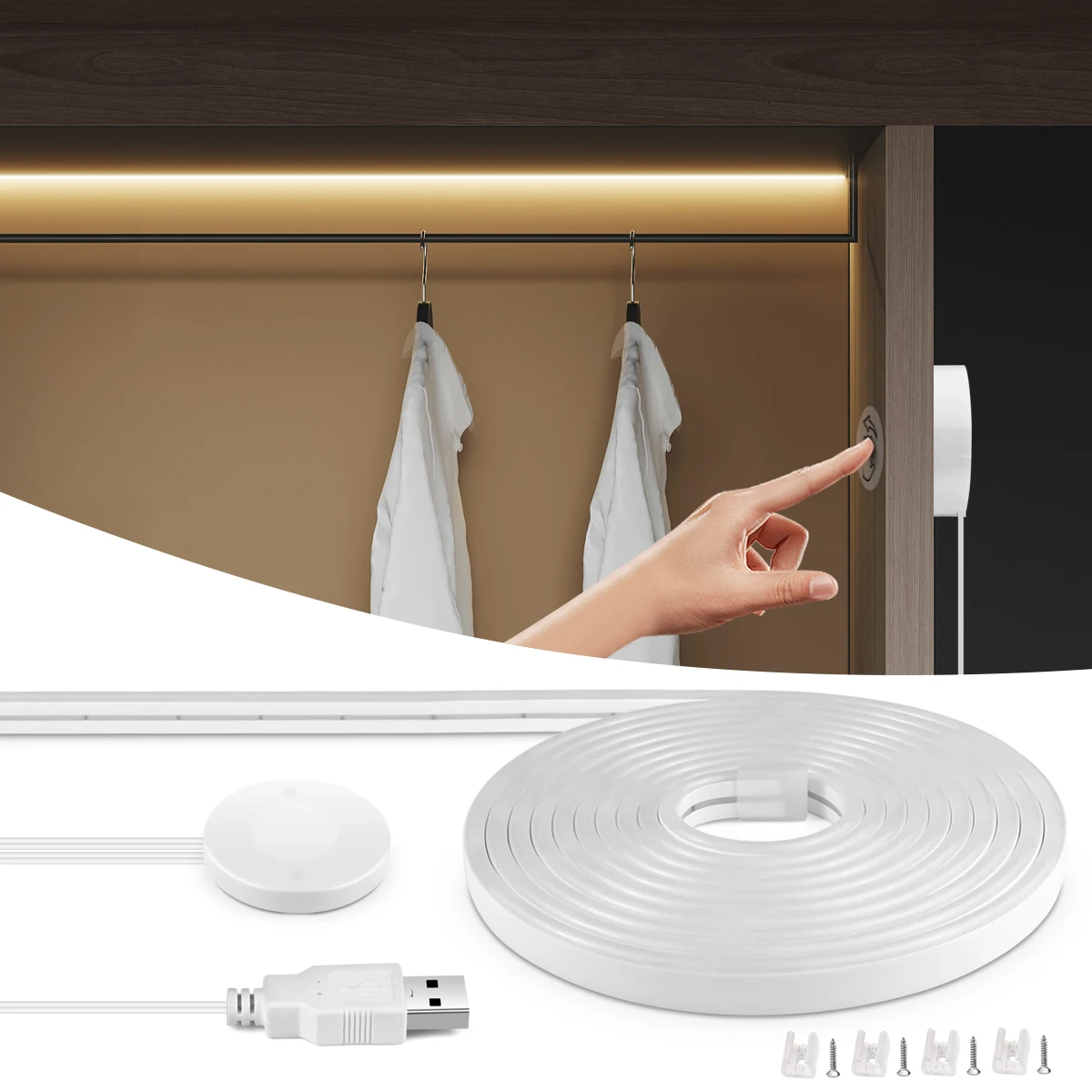 USB-лента с сенсорным выключателем 5 В регулируемой яркостью