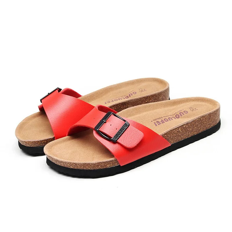 Sandals Slip Ladies Womens Holiday Sliders Sizes 3-8 On Open Toe Buckle