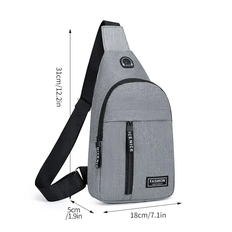 SPIDOR Chest Bag Fashion New Solid Color Men Chest Bag Outdoor Casual Fashion One Shoulder Crossbody Bag