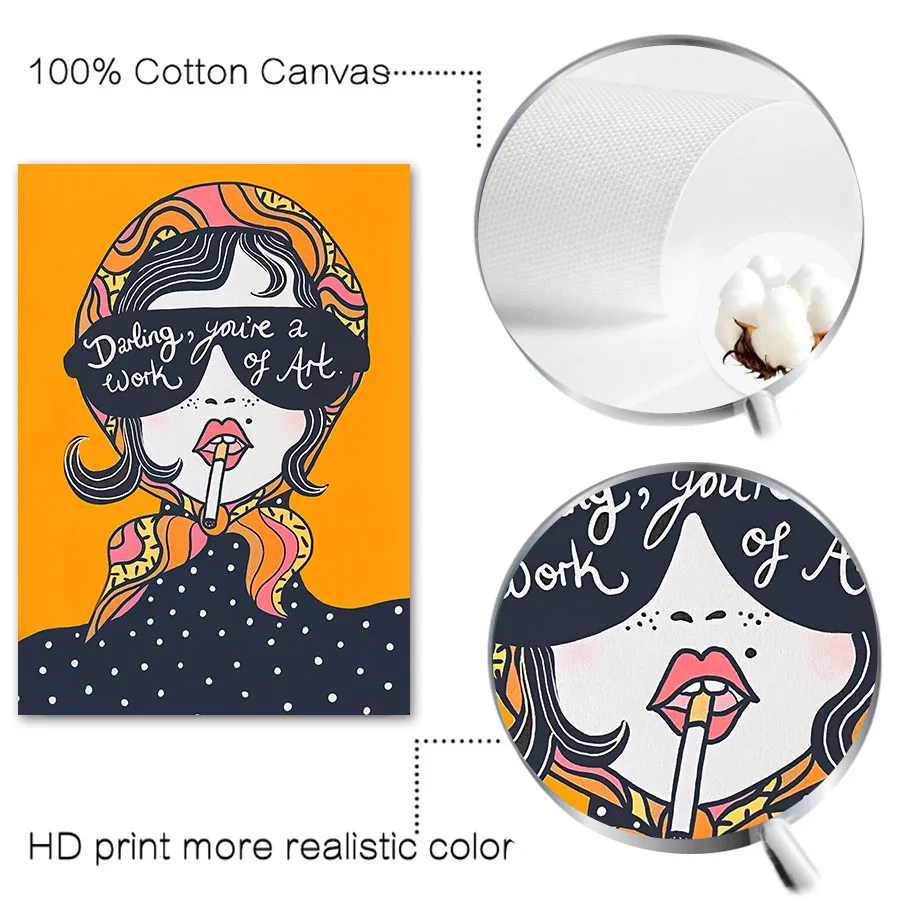 Абстрактная Дискотека забавная чашка жест женщина настенная Картина на холсте