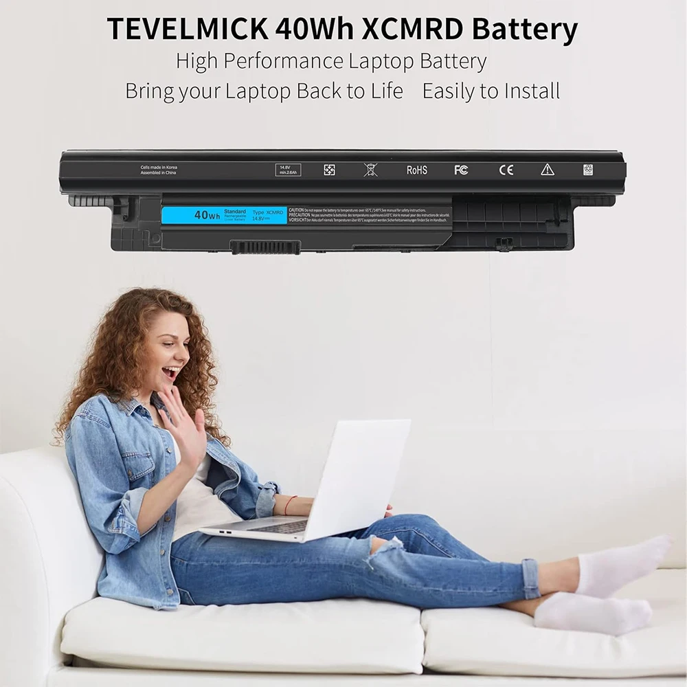 XCMRD 40Wh литий-ионный аккумулятор 14.8V, совмест***й с Dell Inspiron 14R 14 17 17R 15 15R 3000 5000 3521 3543 3421 5721 5537 17-3721 15-3537 3521 5537 5521 N121Y Y1G4M.  312-1387 XRDW2 YGMTN, широта 3440 3540 (art.: 3920cec46bebc) - 3920cec46bebc