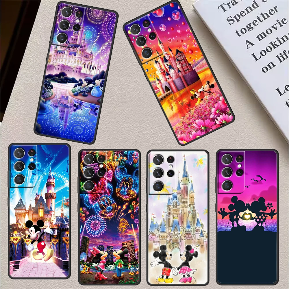 

Cute Cartoon Mouse For Samsung S23 S22 S21 S20 FE Ultra Pro Lite S10 S10E S9 S8 Plus 5G Black Phone Case Cover