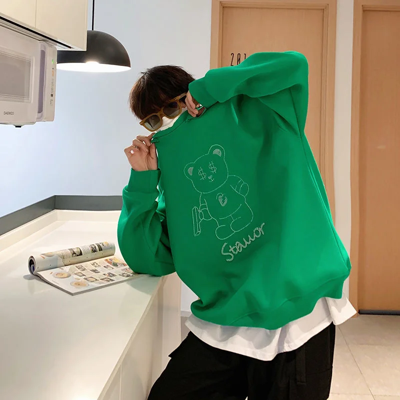 

Толстовка мужская с мультяшным медведем, повседневная, весенняя, 2022