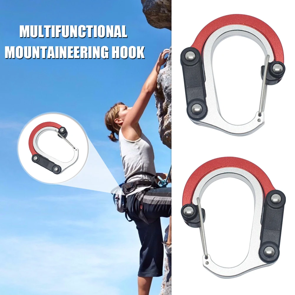 

D-образный карабин для скалолазания, портативный замок с пряжкой, многофункциональные альпинистские подвесные крючки для кемпинга на откры...