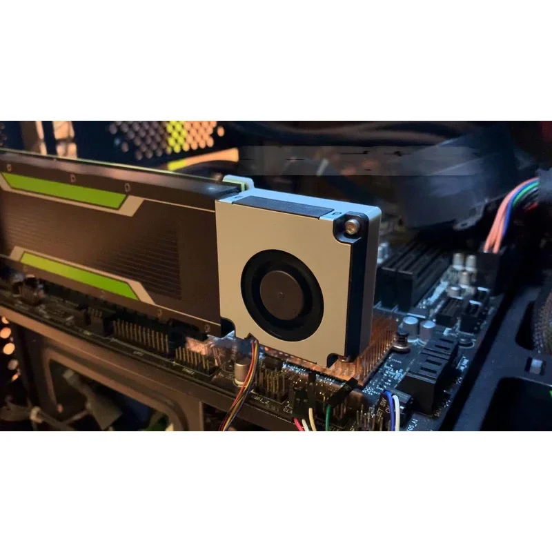 Фото Активный турбо-вентилятор охлаждения для видеокарт NVIDIA Tesla P4 M4 T4 A2, бесшумный, 4-проводной, PWM №2