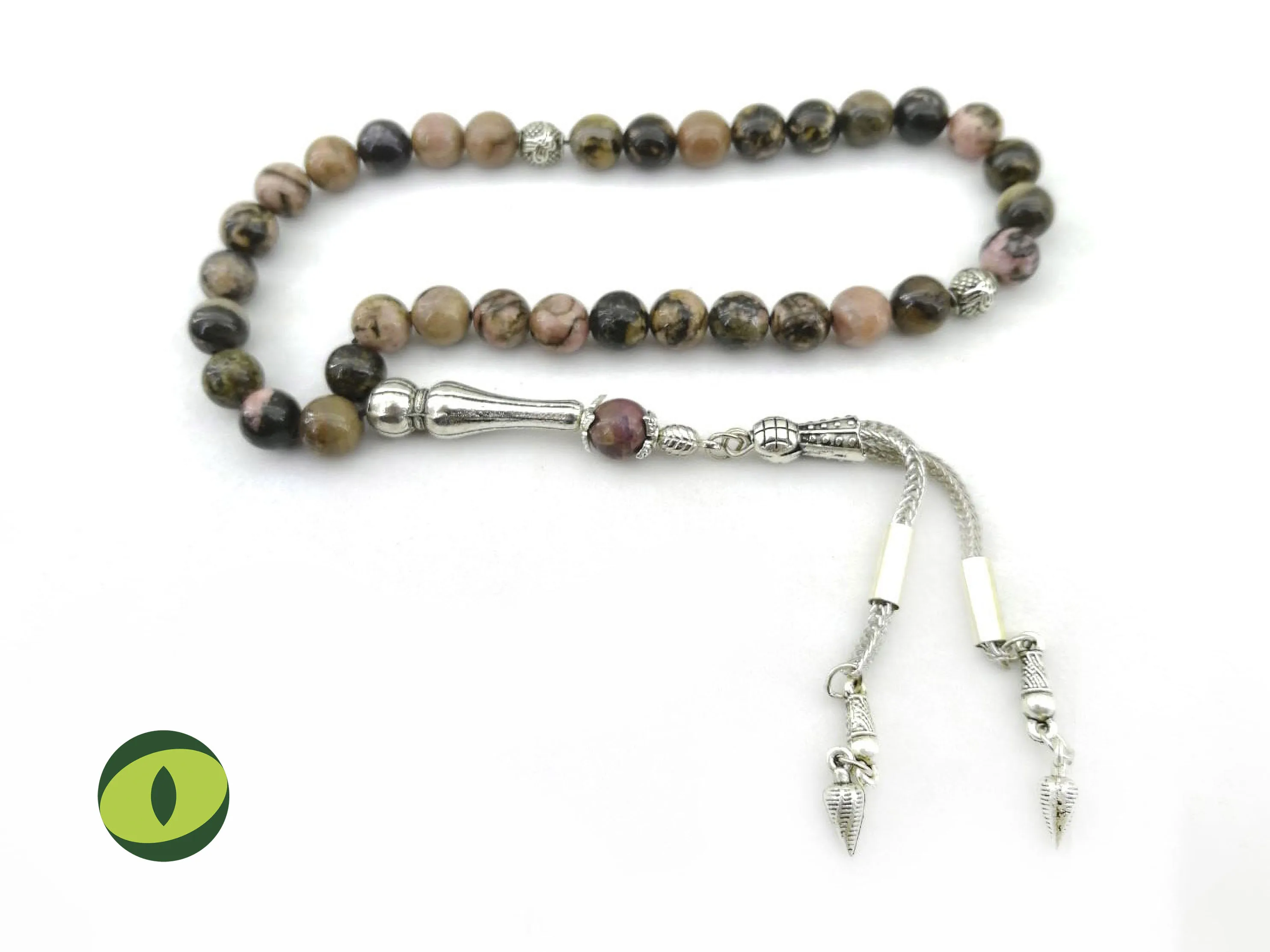 

Бусины RHODONITE 33, мужские Модные браслеты с розам Tasbih Dhikr, бусины из драгоценных камней, стресс, придает оптимизм, помогает обществу депрессии