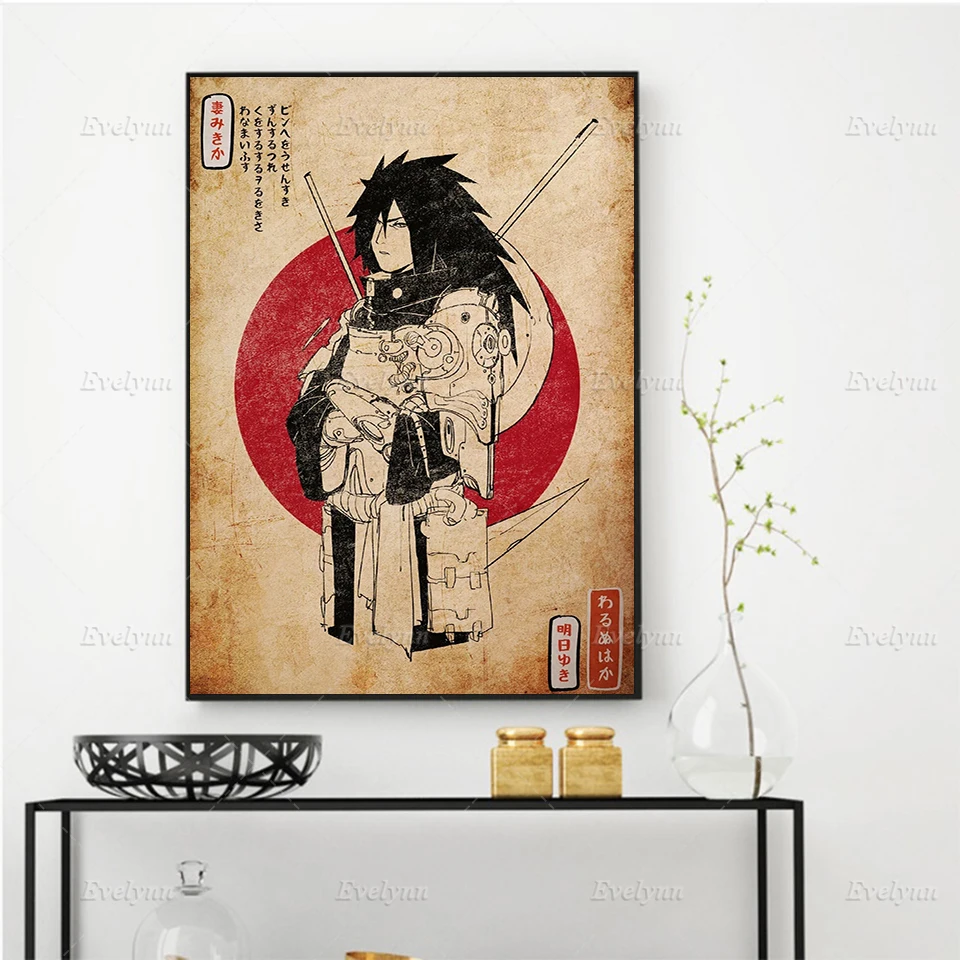 

Naruto Japan Anime Classic Madara Vintage Poster Nordic Modern Home Decor Prints Pictures Wall Art Canvas Painting Gift