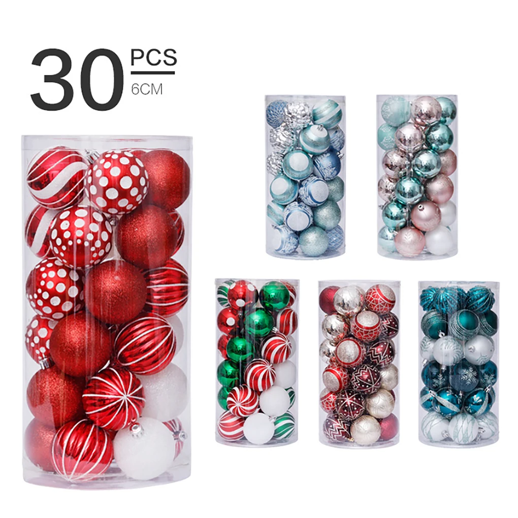 

30pcs Christmas Tree Ball 3cm Bauble Home Office Hotel Christmas Tree Hanging Plastic Ball Ornament