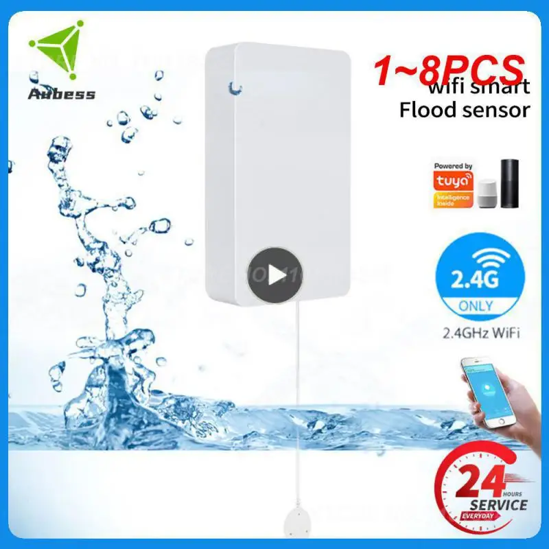 

1~8PCS Tuya ZigBee 3.0 Smart Home Water Sensor Leak Detector Flood Water leakage Alarm Works With Tuya Zigbee Hub