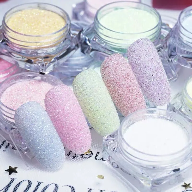 

Shinning Iridescent Nail Sugar Glitter Powder Candy Sweater Effect Sparkly Sugar Powder Chrome Pigment Dust for Manicure Polish