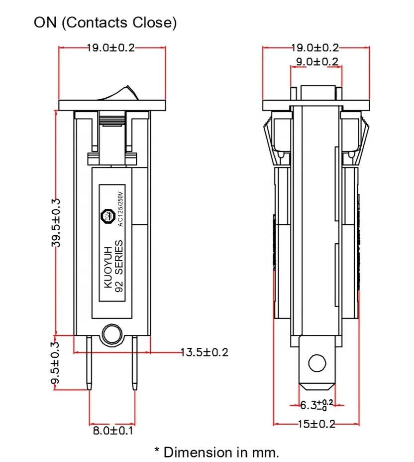 Kuoyuh 92 серия миниатюрный защита от перегрузки 0.4A 1A 1 5 6A 7A 10A 15A Электрический