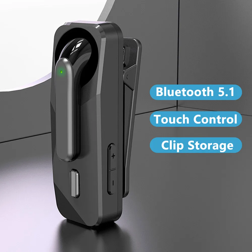 Wireless Bluetooth 5.1 Earphones One Ear Business Headset With Microphone Sports Hook Handsfree Headphone Earbuds For Drive