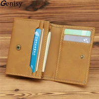 rfid blocking wallet for men pu leather card holder vintage credit card bag men simple hasp coin purse women slim small wallet