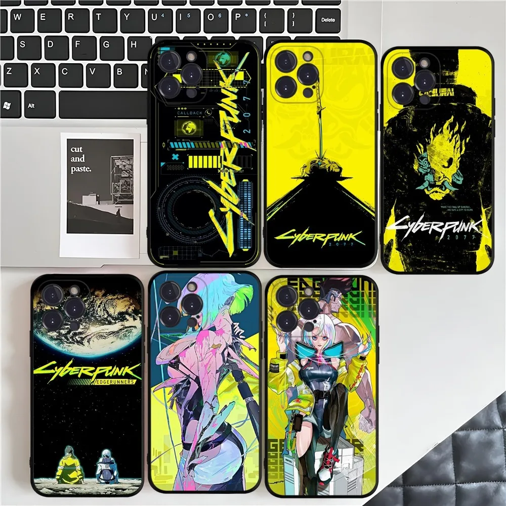Чехол для телефона C-Cyberpunk E-Edgerunners IPhone 16 15 8 7 6 6S Plus X SE XR XS 14 11 12 13 Mini Pro Max Mobile Case