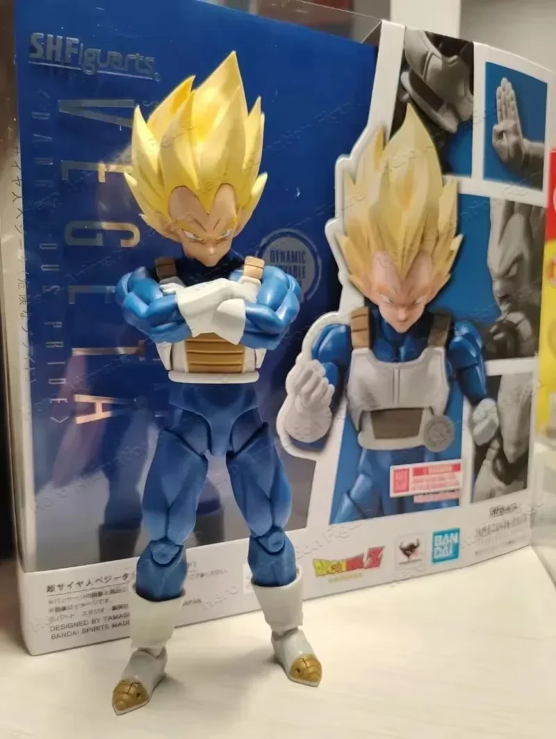 Фото В наличии Оригинальная фигурка Bandai Dragon Ball S.H.Figuarts SHF SSJ Super Saiyan Vegeta Danger Pride, аниме-фигурка, модель из ПВХ №3