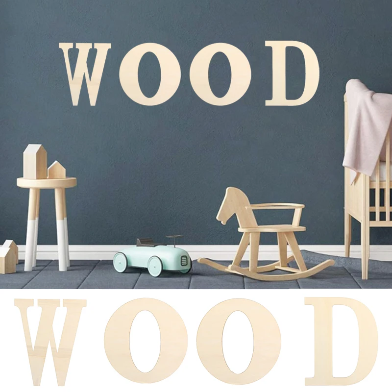 

30CM DIY Wood Craft Semi-finished Blank Wooden Letters Unfinished Alphabet Home Decoration