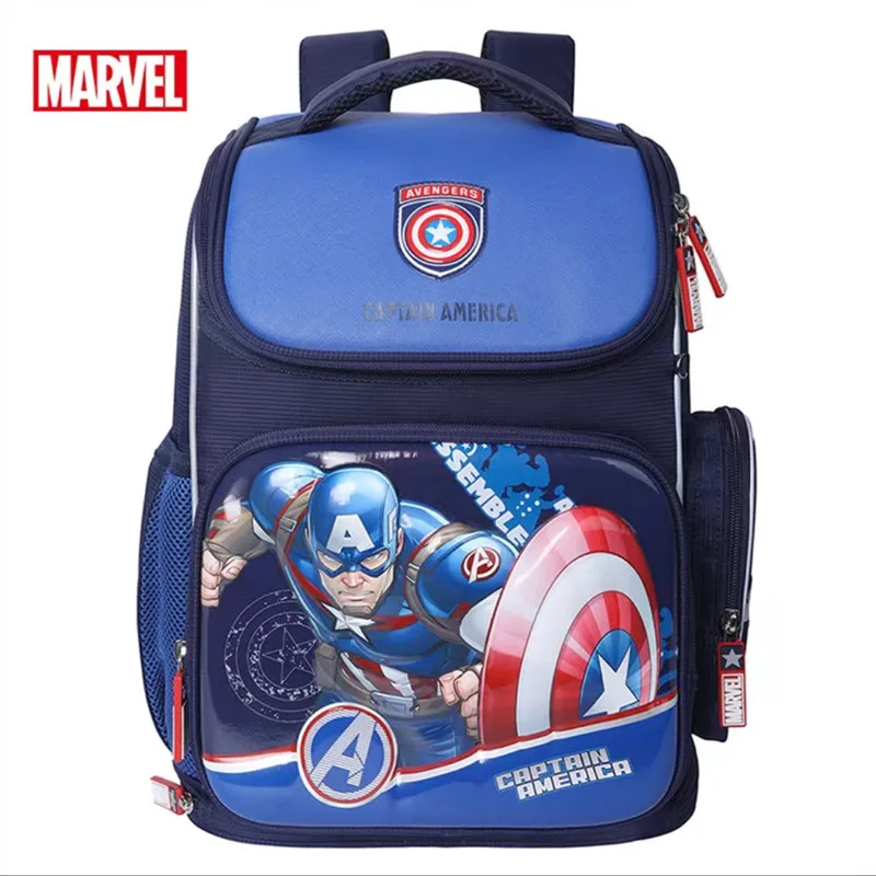 2022 Disney New School Bags For Boys Primary Student Shoulder Orthopedic Backpack Iron Spider Man Captain America Mochilas