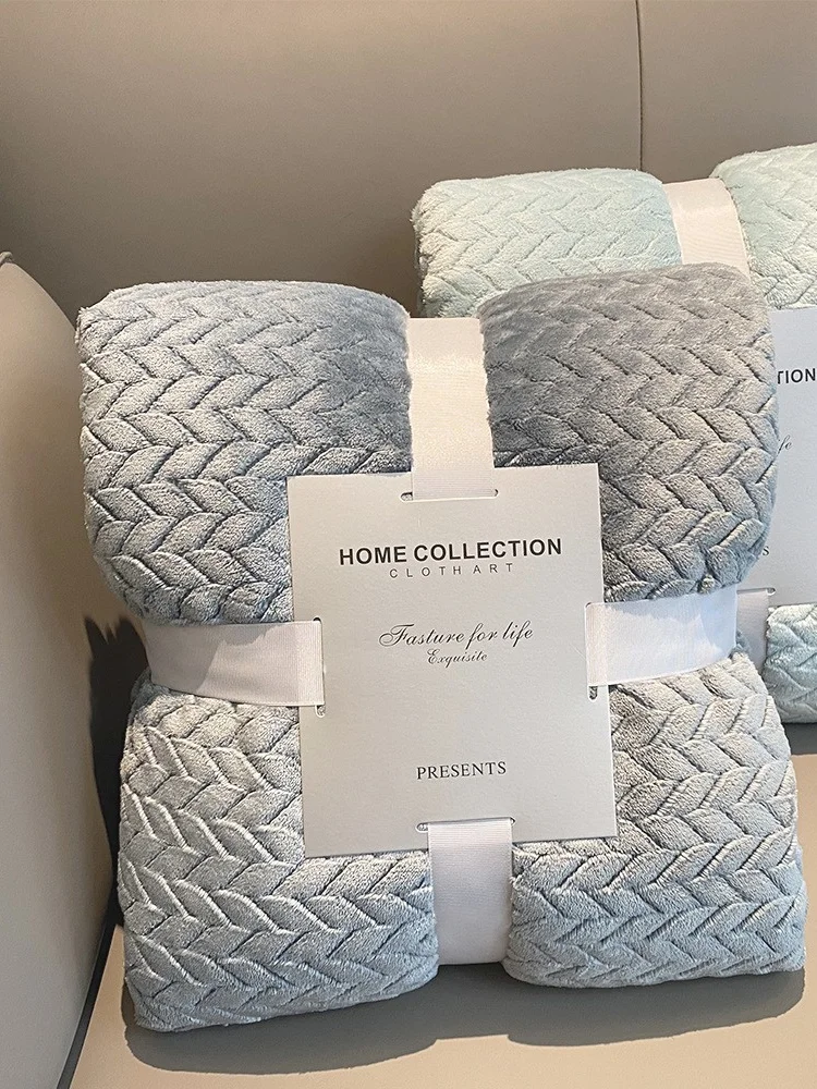 Коралловое Флисовое одеяло с рисунком ушей пшеницы утолщенное однослойное и