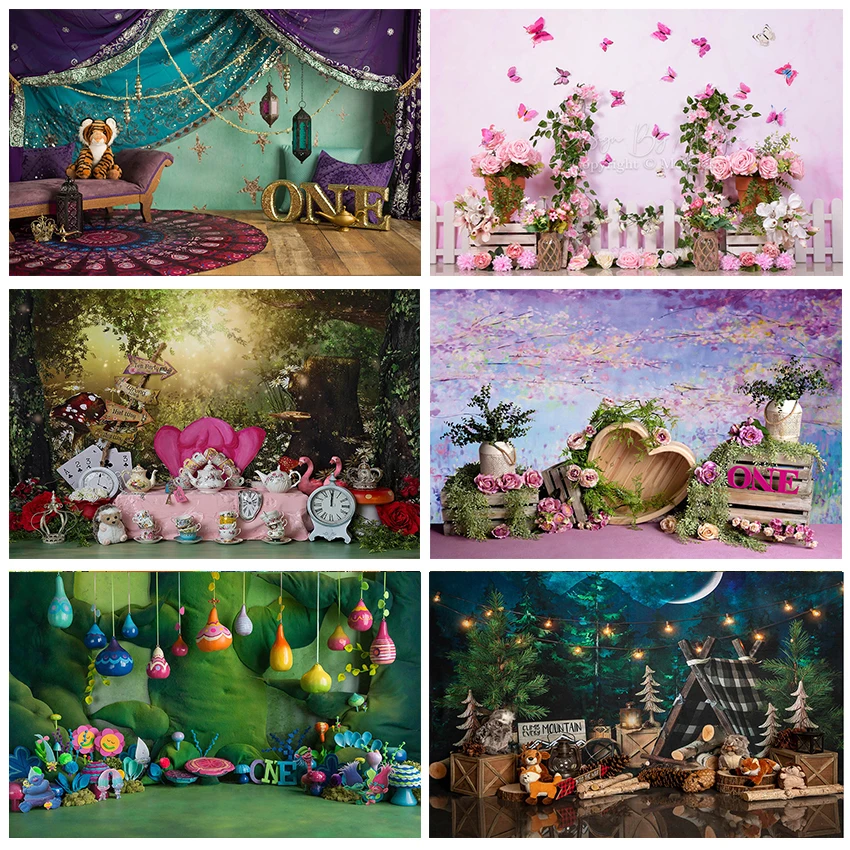 Фон для 1-й фотосъемки новорожденных украшение на день рождения розовый