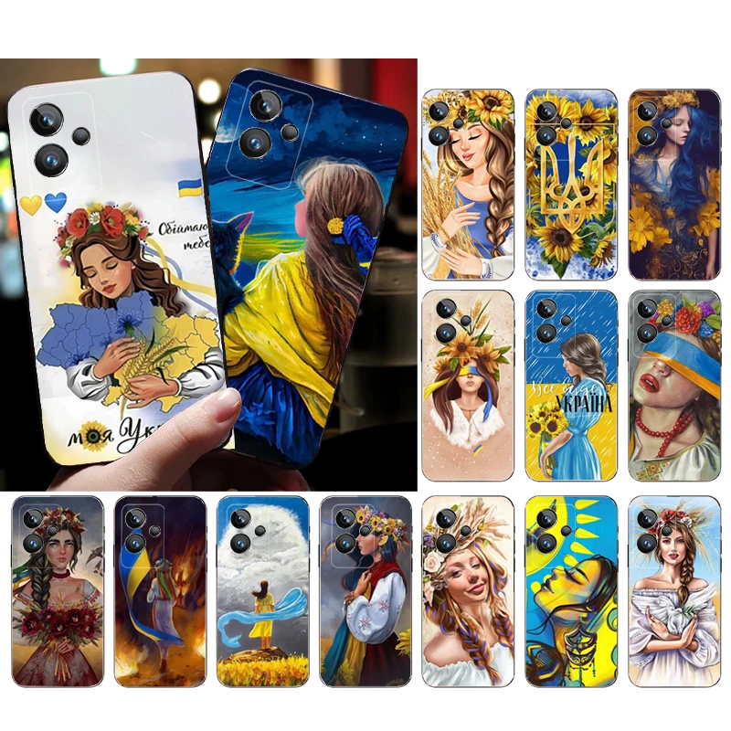 

Ukraine Flag Girl Phone Case for OPPO Realme GT 2 Pro X2 Pro XT C25S 9 8 7 6 Pro 6i GT Master C3 C21 C21Y C11 X3 SuperZoom