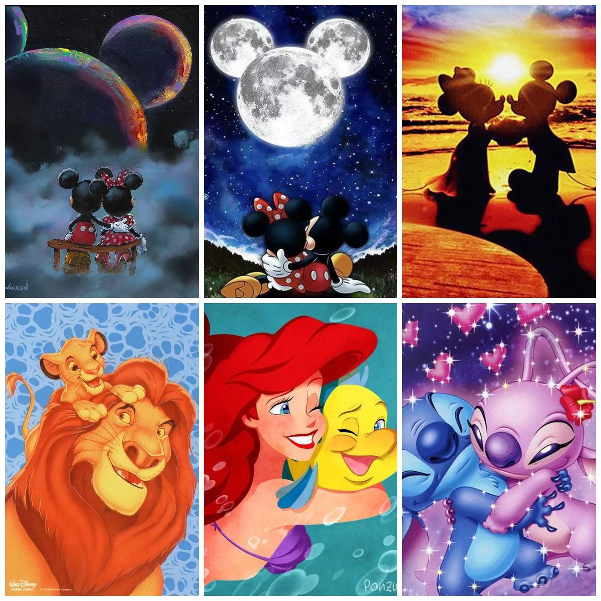 

5D DIY Diamond Painting Disney Mickey Minnie Animal Cartoon Mosaic Set Children Hobby Art Round Embroidery Room Wall Decor
